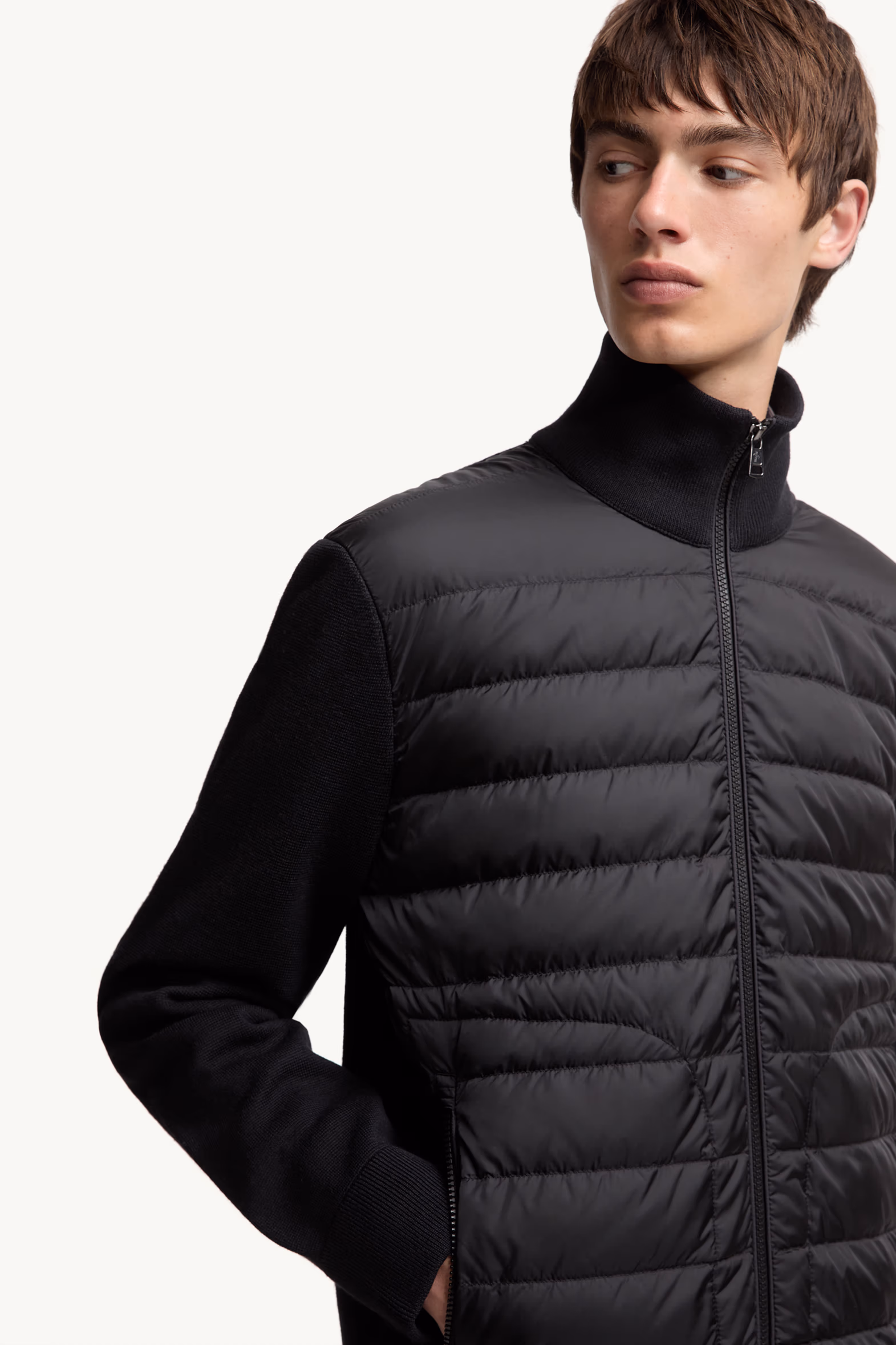 Cardigan zippé matelassé Hommes Noir Moncler 6